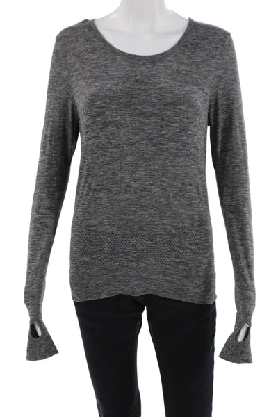 Lululemon Unisex Pullover Sweater Dark Gray Nylon Blend Long-Sleeve Size 6