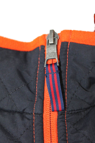 G.H. Bass and Co. Mens Coloblock Zipped Mock Neck Puffer Vest Orange Size L
