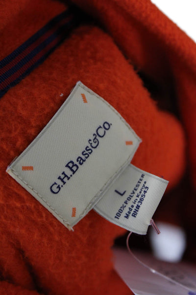 G.H. Bass and Co. Mens Coloblock Zipped Mock Neck Puffer Vest Orange Size L