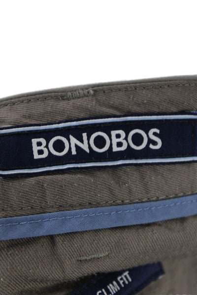 Bonobos Mens Cotton Hook & Eye Slim Straight Casual Pants Gray Size EUR 31