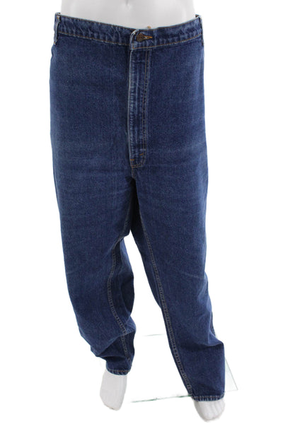 Levis Mens Wide-Leg Dark Blue 100% Cotton Jeans Size 54