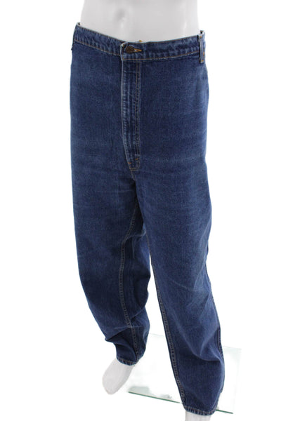Levis Mens Wide-Leg Dark Blue 100% Cotton Jeans Size 54