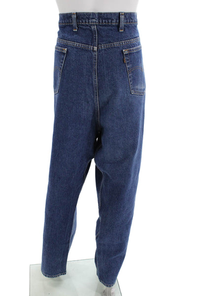 Levis Mens Wide-Leg Dark Blue 100% Cotton Jeans Size 54