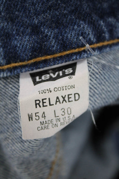 Levis Mens Wide-Leg Dark Blue 100% Cotton Jeans Size 54
