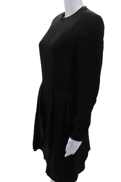 David Hayes Women Sheath Dress Black Long Sleeve Crew Neck Size 8