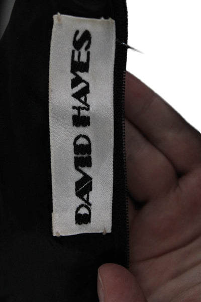 David Hayes Women Sheath Dress Black Long Sleeve Crew Neck Size 8