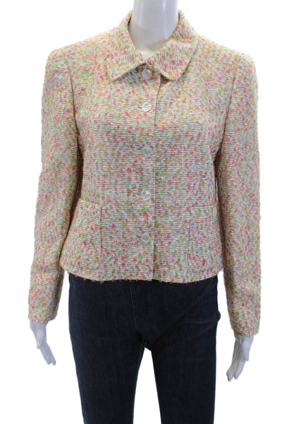 Louis Feraud Womens Cropped Blazer Multicolor Size 10