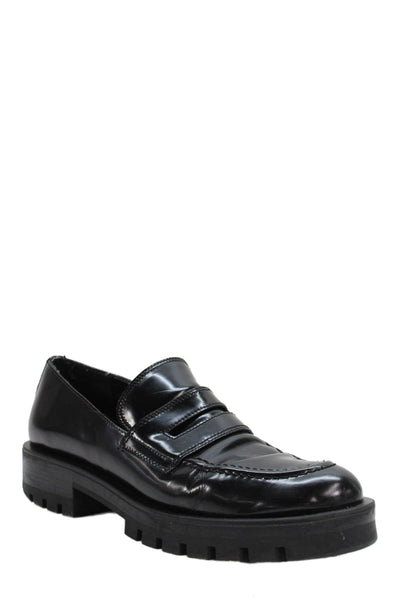 Zara Womens Slip On Loafer Shoes Solid Black Size 10