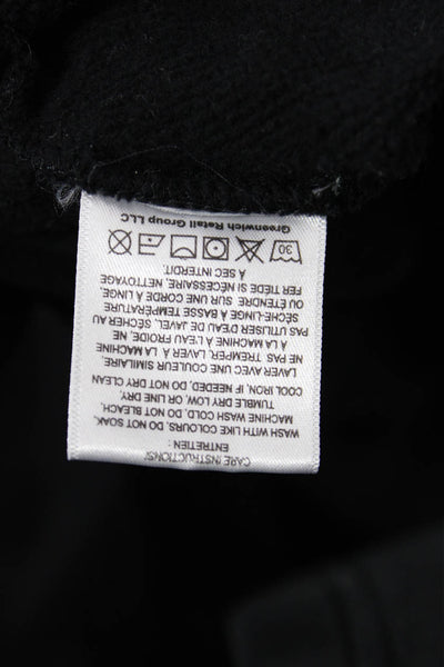 The Westside Womens Long Sleeve Crew Neck Cropped Sweatshirt Black Size Medium