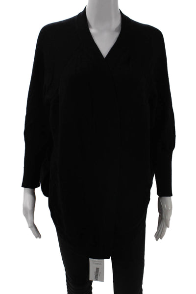 Magaschoni Womens Knit Open Front Cardigan Sweater Black Size S