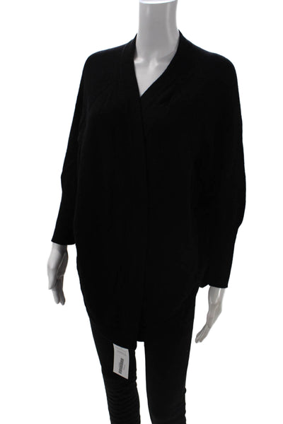 Magaschoni Womens Knit Open Front Cardigan Sweater Black Size S