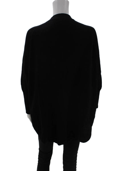 Magaschoni Womens Knit Open Front Cardigan Sweater Black Size S