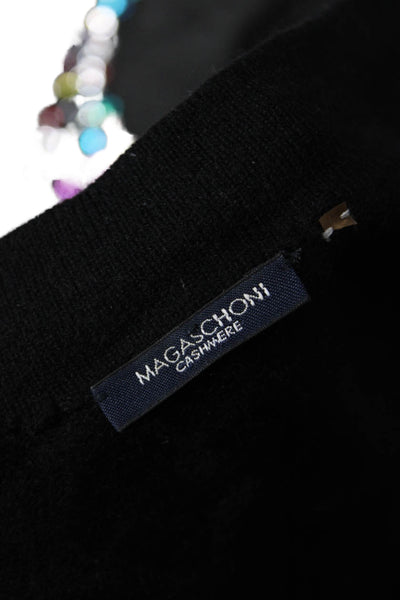 Magaschoni Womens Knit Open Front Cardigan Sweater Black Size S