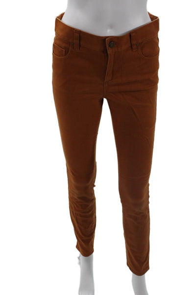 Ann Taylor Cotton Blend Five Pocket Skinny Pants Orange Size 4