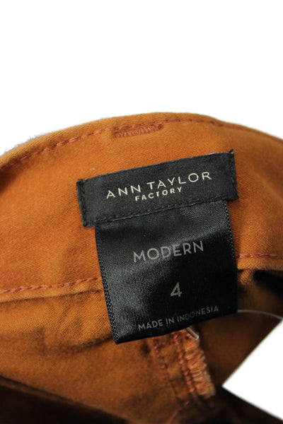 Ann Taylor Cotton Blend Five Pocket Skinny Pants Orange Size 4
