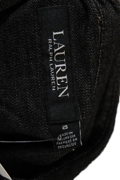 Lauren Ralph Lauren Women Shirt Dress Dark Gray Cotton Short Sleeve 90s Size 10