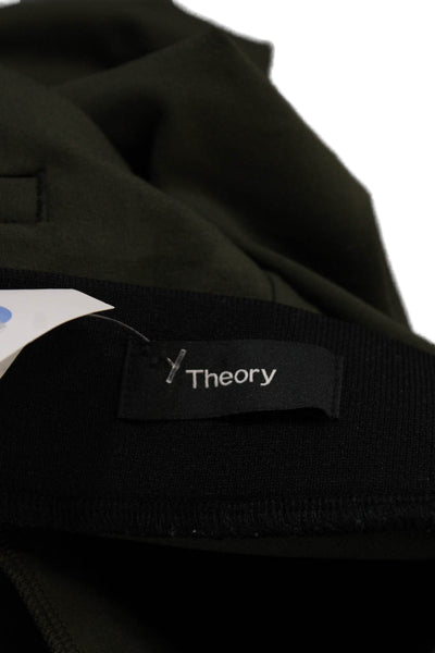Theory Womens Textured Drawstring Slim Leg Casual Sweatpants Green Size M
