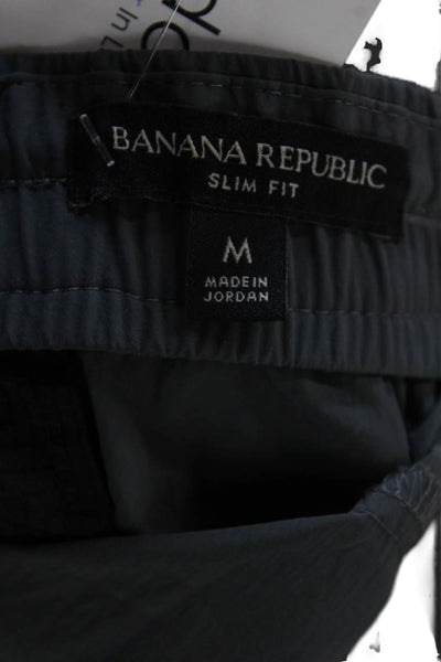 Banana Republic Womens Textured Elastic Waistband Cuff Bottom Pants Gray Size M