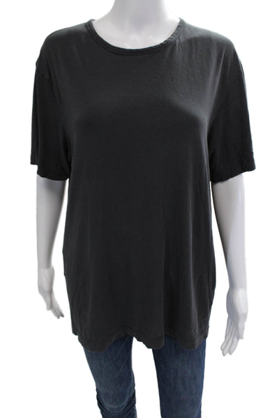 Theory Womens Jersey Basic T-Shirt Dark Gray Crew Neck Short Sleeve Size M