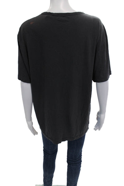Theory Womens Jersey Basic T-Shirt Dark Gray Crew Neck Short Sleeve Size M
