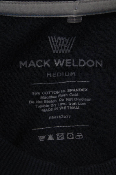 Mack Weldon Men Pullover Sweatshirt Dark Blue Crew Neck Long Sleeve Size M