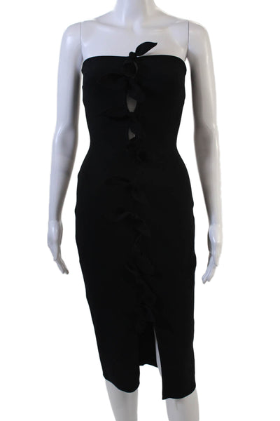 Bec & Bridge Women Bodycon Pencil Dress Black Sleeveless Tie Mid-Calf Size 2