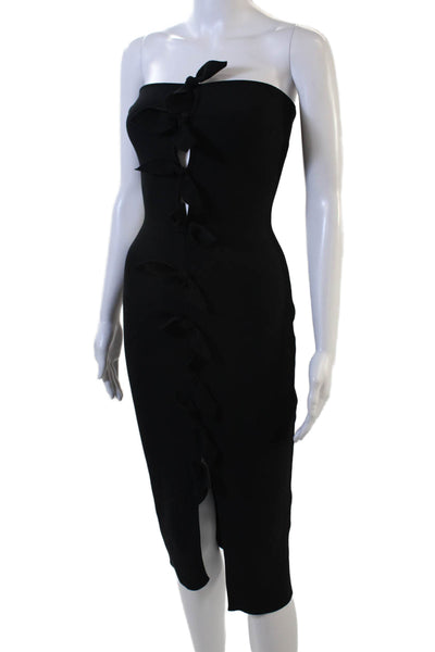 Bec & Bridge Women Bodycon Pencil Dress Black Sleeveless Tie Mid-Calf Size 2