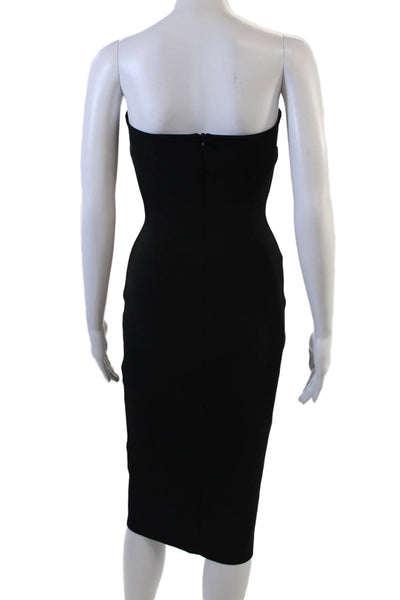 Bec & Bridge Women Bodycon Pencil Dress Black Sleeveless Tie Mid-Calf Size 2