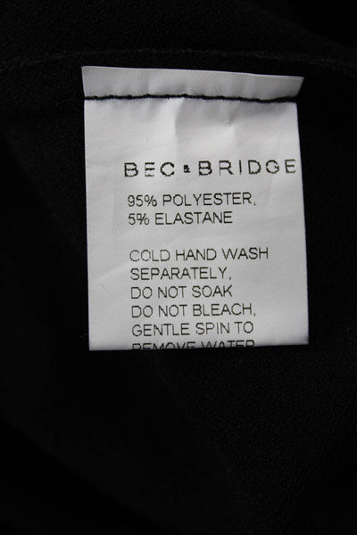Bec & Bridge Women Bodycon Pencil Dress Black Sleeveless Tie Mid-Calf Size 2