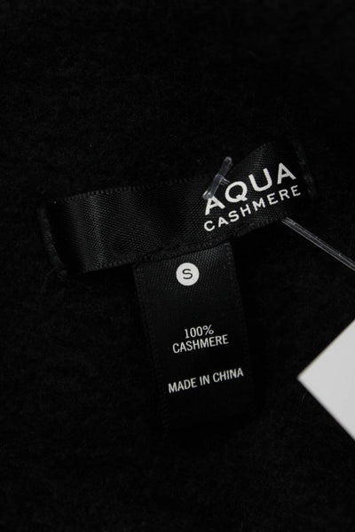 Aqua Women's Mock Neck Long Sleeves Cashmere Pullover Sweater Black Size S