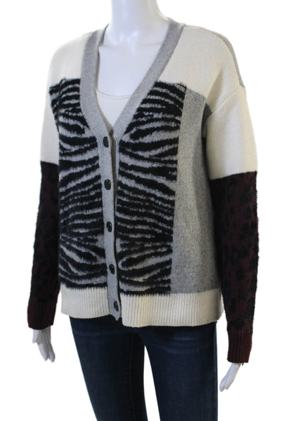 Vince Camuto Women's V-Neck Long Sleeves Button Up Cardigan Gray Size XS
