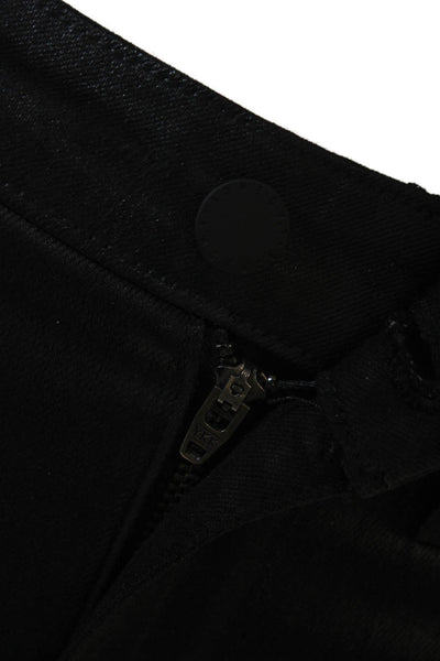 L Agence Womens Cotton Zip Button Slim Leg Pants Black Size EUR 25