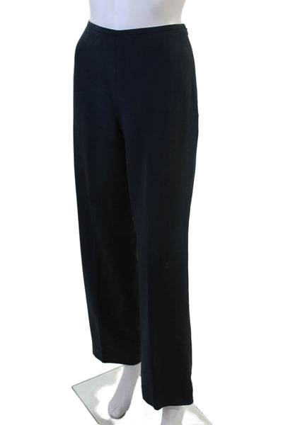 Nina Mclemore Womens Solid Flared Pants Trousers Navy Size 6