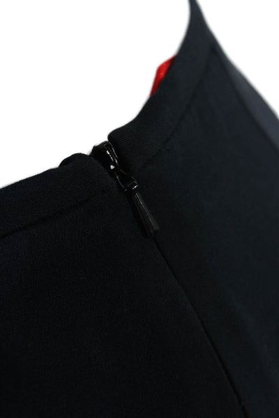Nina Mclemore Womens Solid Flared Pants Trousers Navy Size 6