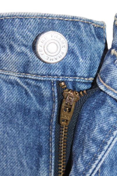 Frame Womens Zipper Fly High Rise Cuffed Denim Short Shorts Blue Size 24