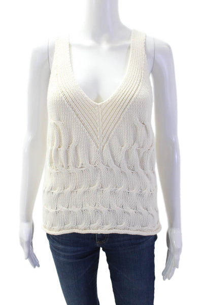 Zara Womens V-Neck Sleeveless Tank White Size S