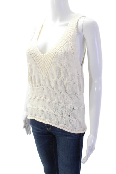 Zara Womens V-Neck Sleeveless Tank White Size S