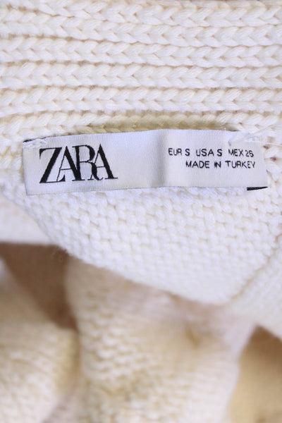 Zara Womens V-Neck Sleeveless Tank White Size S