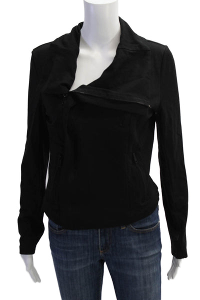 Carbon38 Womens Asymmetric Zip Jacket Black Size M