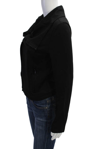 Carbon38 Womens Asymmetric Zip Jacket Black Size M