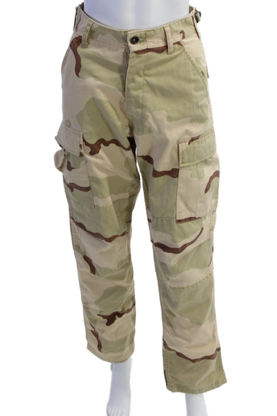 Riley Womens Cotton Zip Button Camo Printed Pants Nude Size XS
