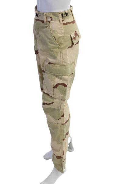 Riley Womens Cotton Zip Button Camo Printed Pants Nude Size XS