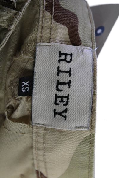 Riley Womens Cotton Zip Button Camo Printed Pants Nude Size XS