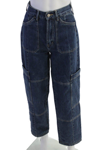 BDG Womens Boyfriend Cropped Jeans Dark Blue Size 24