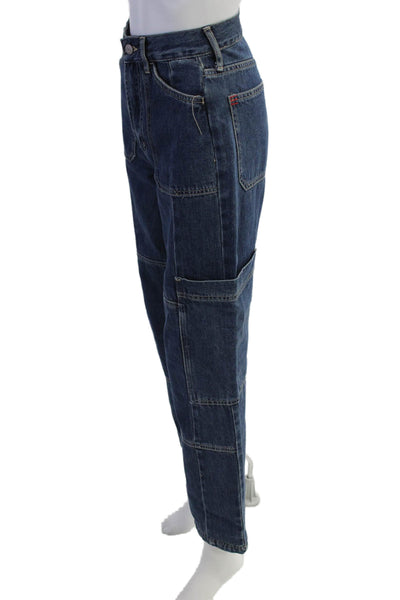 BDG Womens Boyfriend Cropped Jeans Dark Blue Size 24