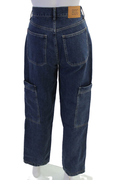 BDG Womens Boyfriend Cropped Jeans Dark Blue Size 24