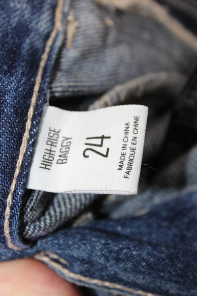 BDG Womens Boyfriend Cropped Jeans Dark Blue Size 24