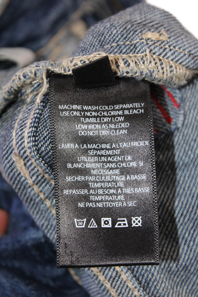 BDG Womens Boyfriend Cropped Jeans Dark Blue Size 24