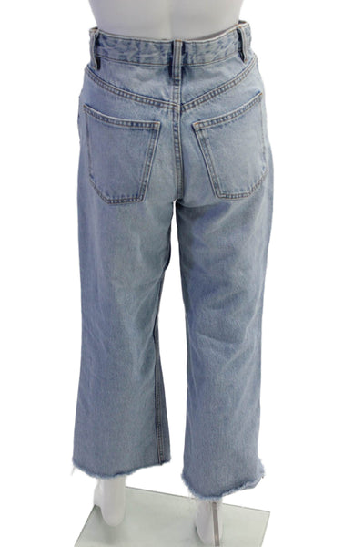 Zara Women Boyfriend Cropped Jeans Light Blue Size 24