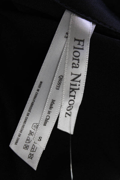 Flora Nikrooz Women Basic Button-Up Blouse Black Short Sleeve Collared Size XS